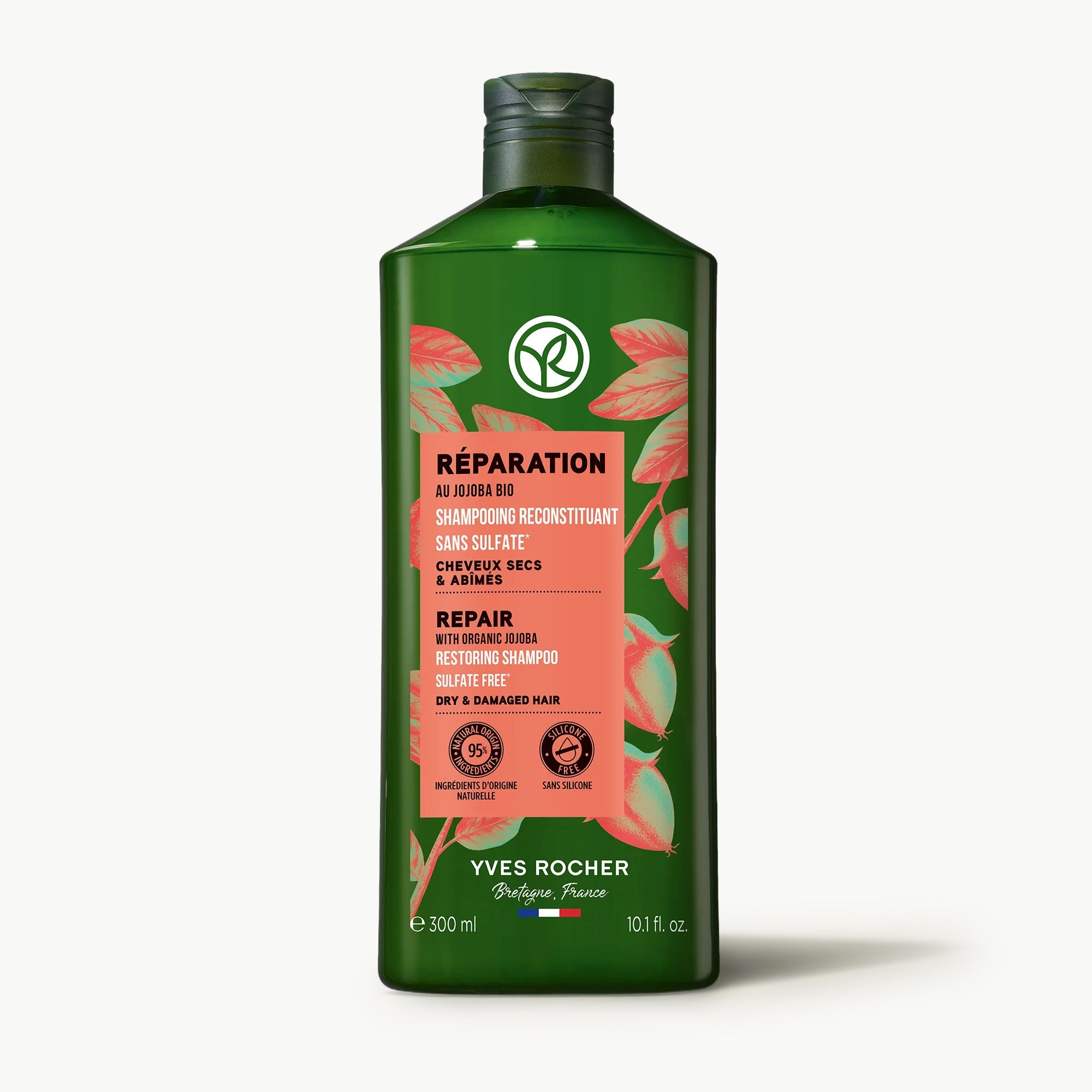 Yves Rocher Restoring Repair Shampoo 300ml sulfate-free jojoba oil shampoo for damaged hair
