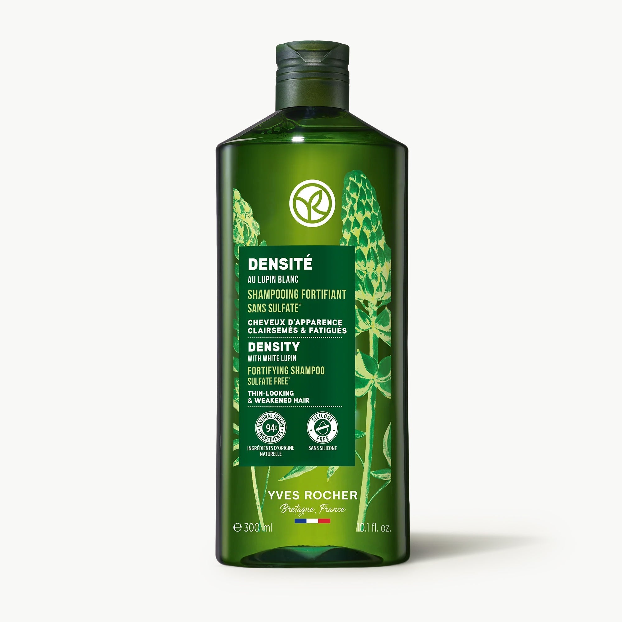 Yves Rocher Fortifying Density Shampoo 300ml sulfate-free thickening shampoo with white lupin