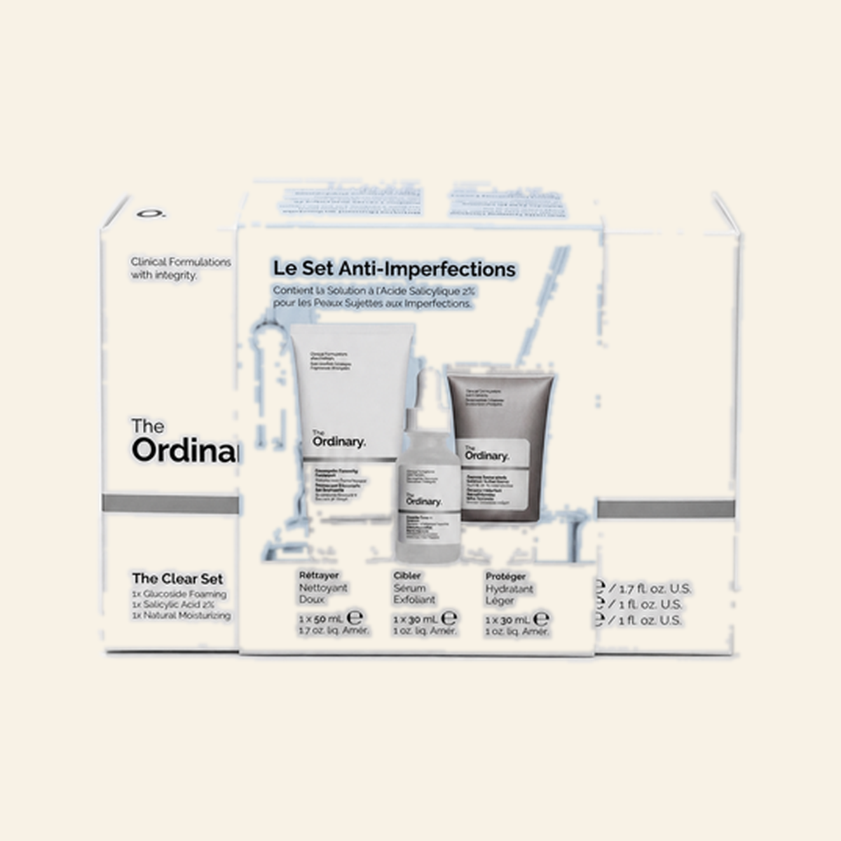 The Ordinary three-piece Clear Set — Pétale founding gift
