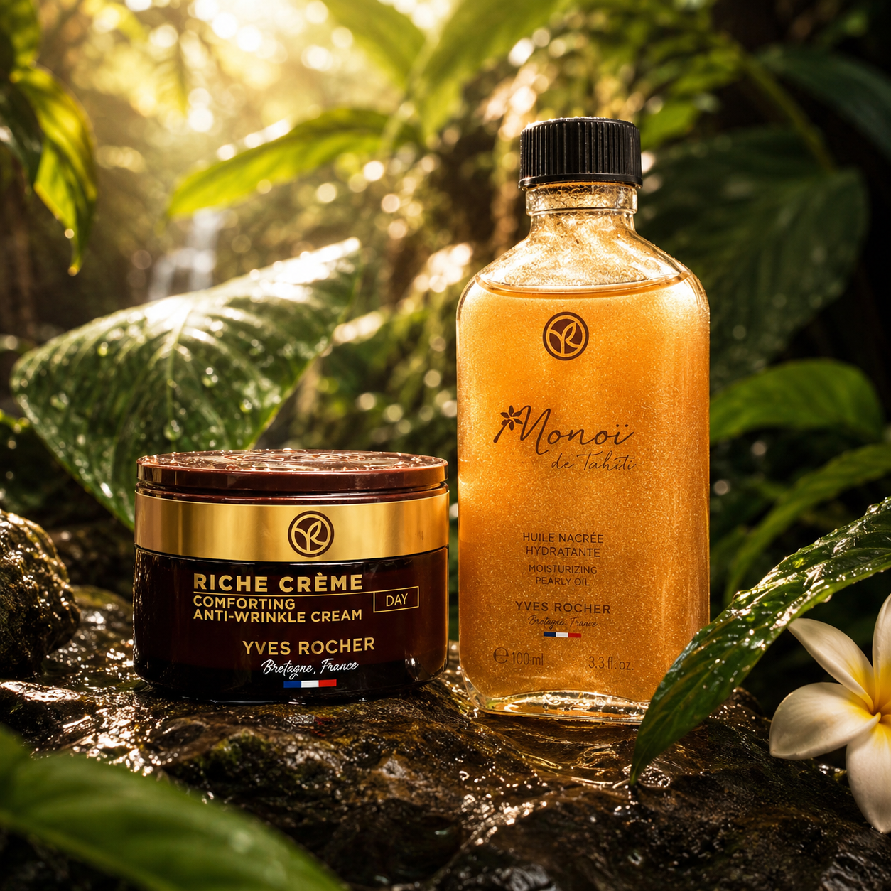 Pétale Petal Skin Ritual — Riche Crème and Pearly Oil Monoï skin ritual set