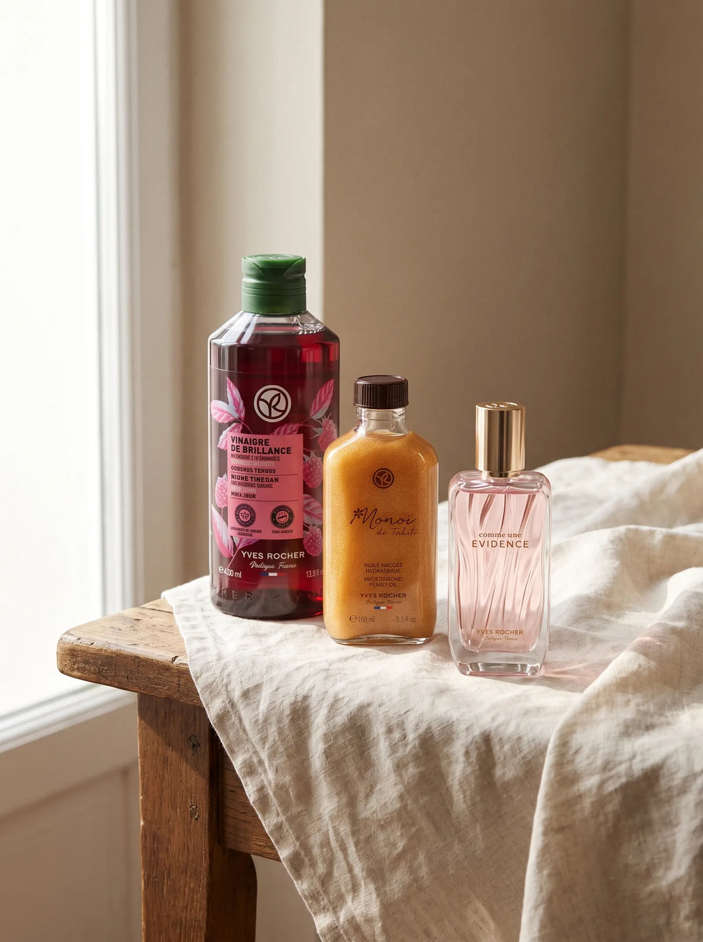 The Évidence Ritual — the two shelf heroes with Comme Une Évidence eau de parfum